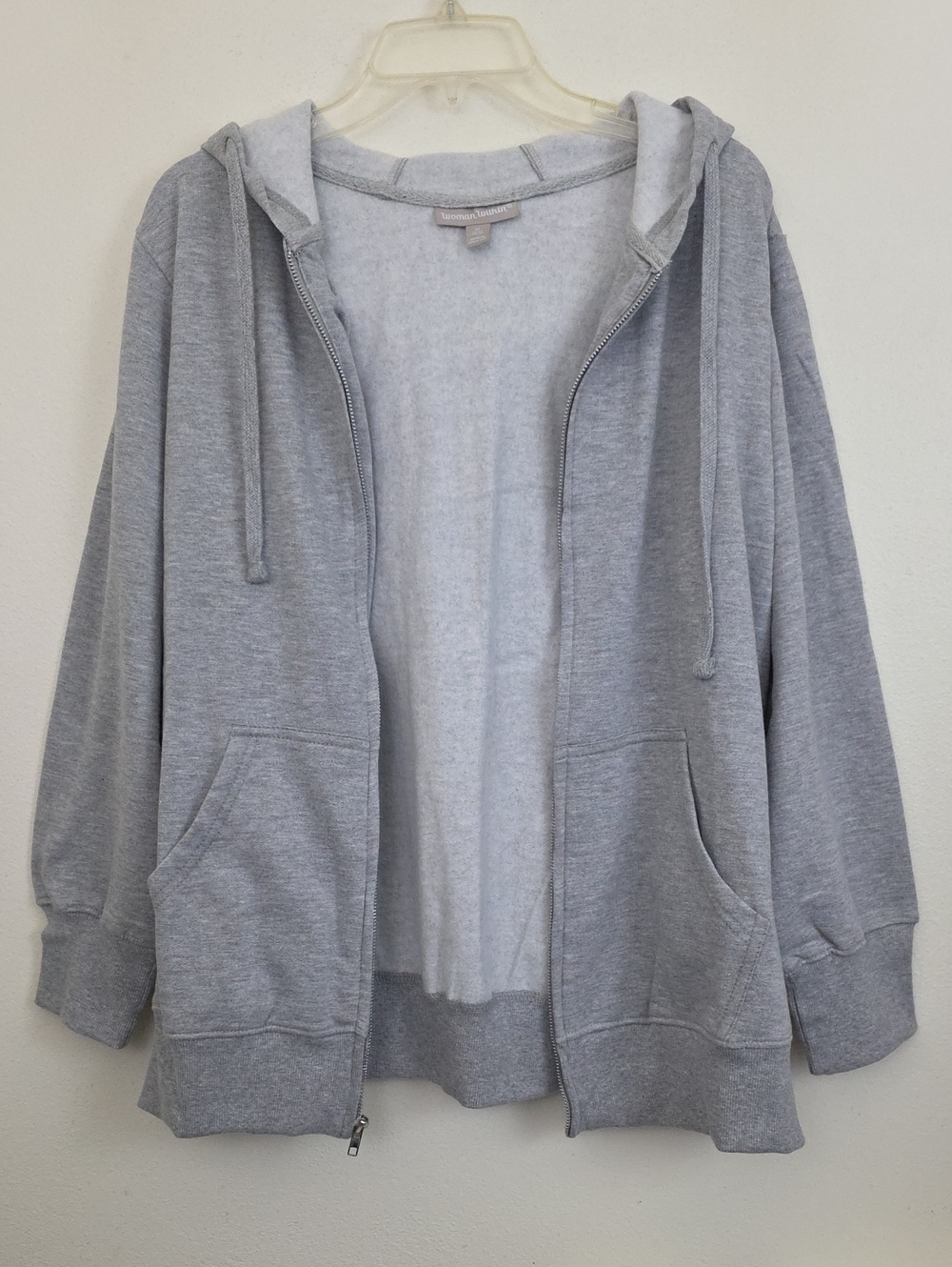 New Gray Hoodie Jacket By Woman Within Tag Says M 14/16